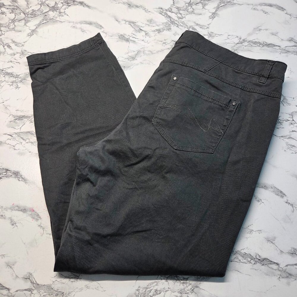 Studio 18 Fantastic Elastic Dark Gray Straight Leg Casual Ankle Pants